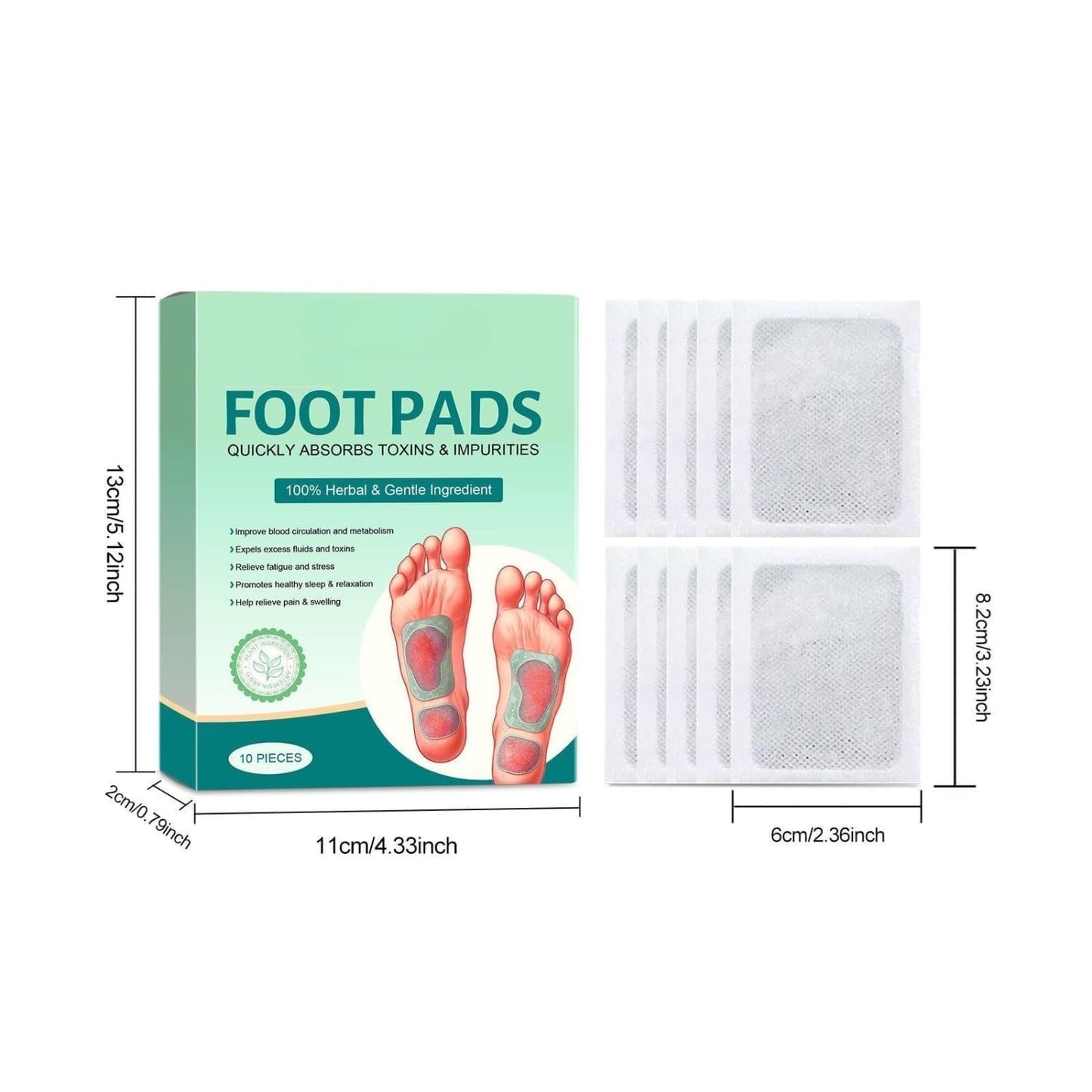 Herbal Foot patch (Pack of 10) Natural Ingredients for Sleep Aid Pain Relief