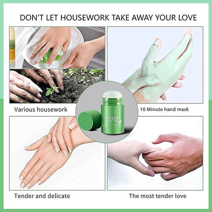Green Tea Mud Mask Deep Cleaning Oil Control Moisturizing Hydrating Skin Rotating Cream Mask Stick Mud Clay Mask (40 g)
