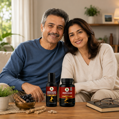 Herbal King Hercules Power Combo – Power Booster Oil + Power Booster Capsules for Energy, Stamina & Strength