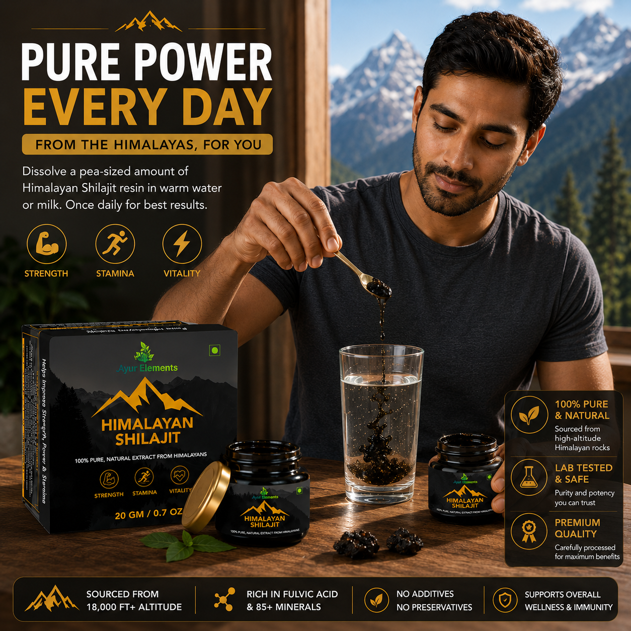 Pure Himalayan Shilajit – Premium Natural Wellness Support