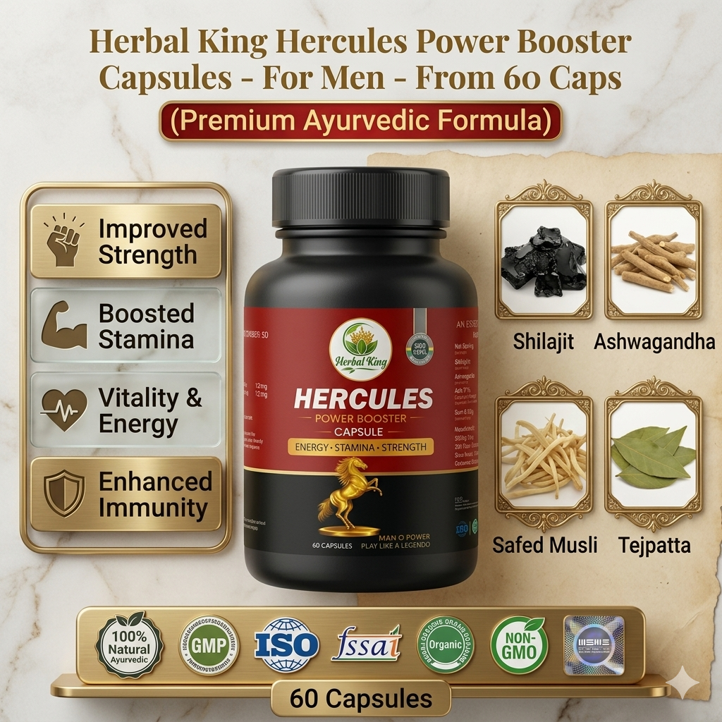 Herbal King HERCULES Power Booster Capsules for Men ( 60 Capsules )