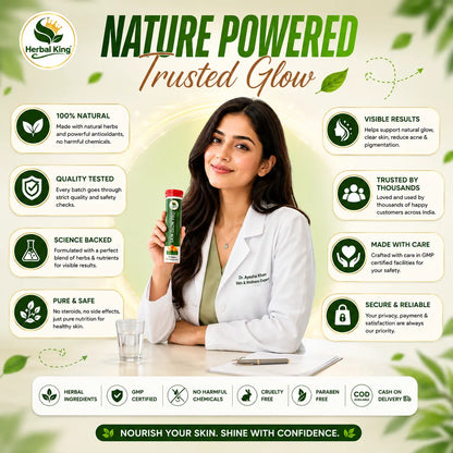 Herbal King Skin Glow Pro Effervescent Tablets for Men & Women
