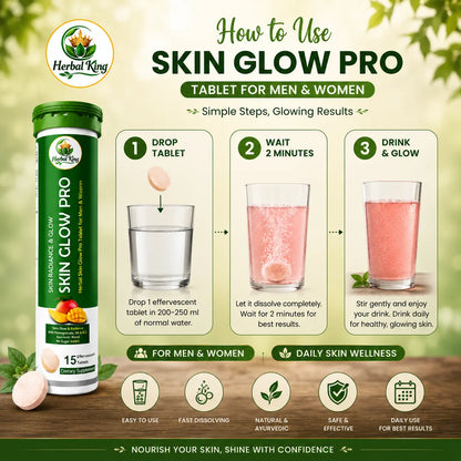 Herbal King Skin Glow Pro Effervescent Tablets for Men & Women