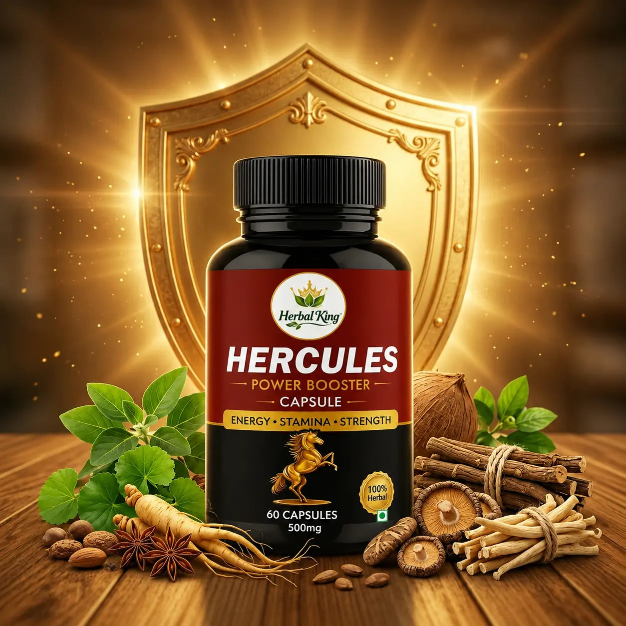 Herbal King HERCULES Power Booster Capsules for Men ( 60 Capsules )