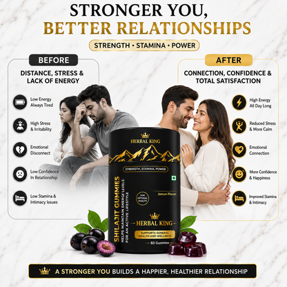HERBAL KING Shilajit Gummies for Men & Women | 60 Gummies
